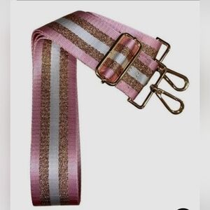 Jen & Co Elegant Pink and Gold Bag/ Guitar Adjustuble Straps with Metal Hardware